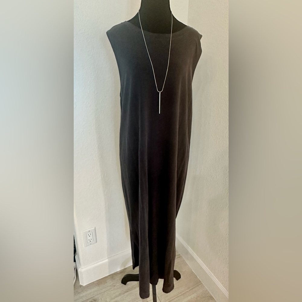 Project Social T Back buttoned charcoal maxi dress